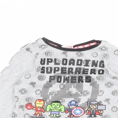TU Boys Grey   Basic T-Shirt Size 7-8 Years  - Marvel