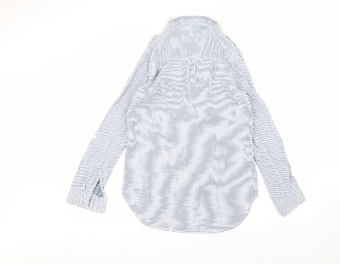 H&M Womens Blue Striped  Basic Button-Up Size 6