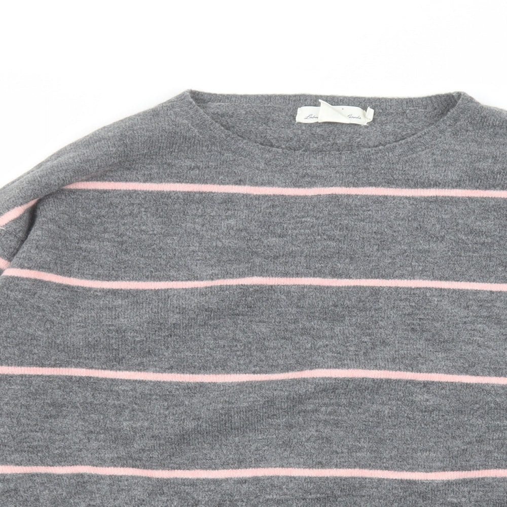 H&M Womens Grey Striped  Pullover Jumper Size S