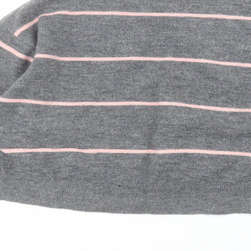 H&M Womens Grey Striped  Pullover Jumper Size S