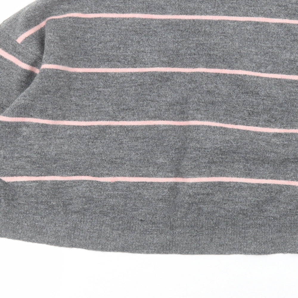 H&M Womens Grey Striped  Pullover Jumper Size S