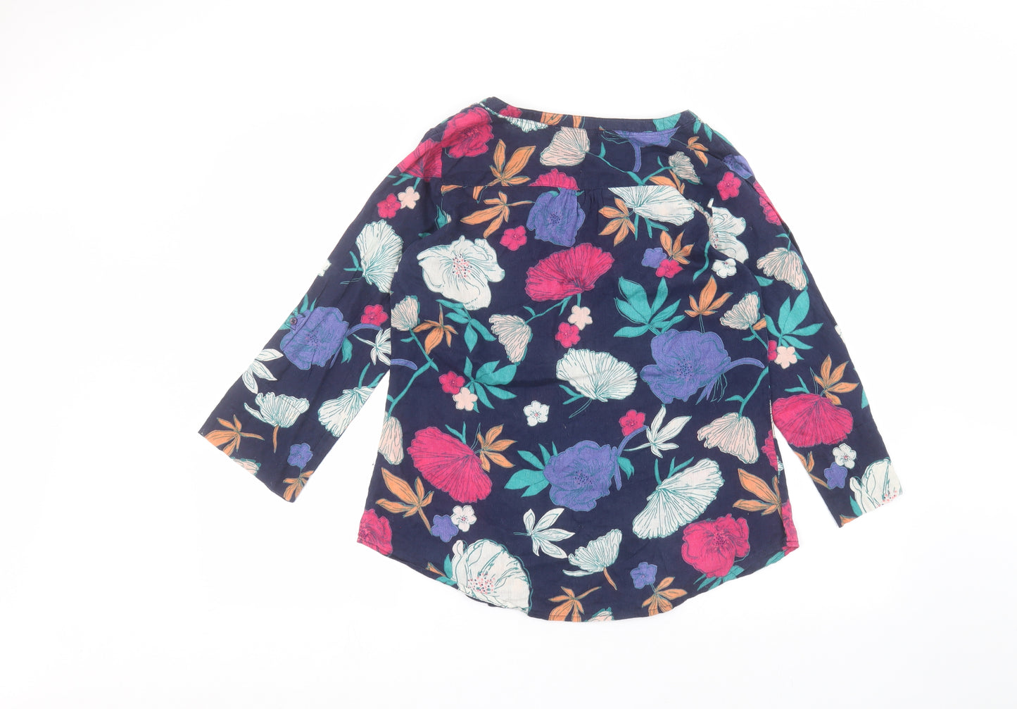 Fat Face Womens Blue Floral  Basic T-Shirt Size 10
