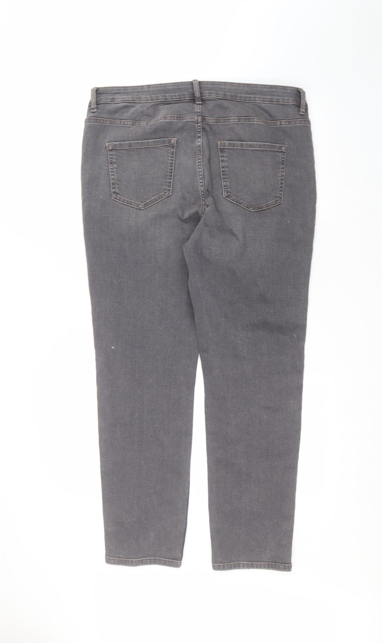 Marks and Spencer Womens Grey   Straight Jeans Size 18 L27 in