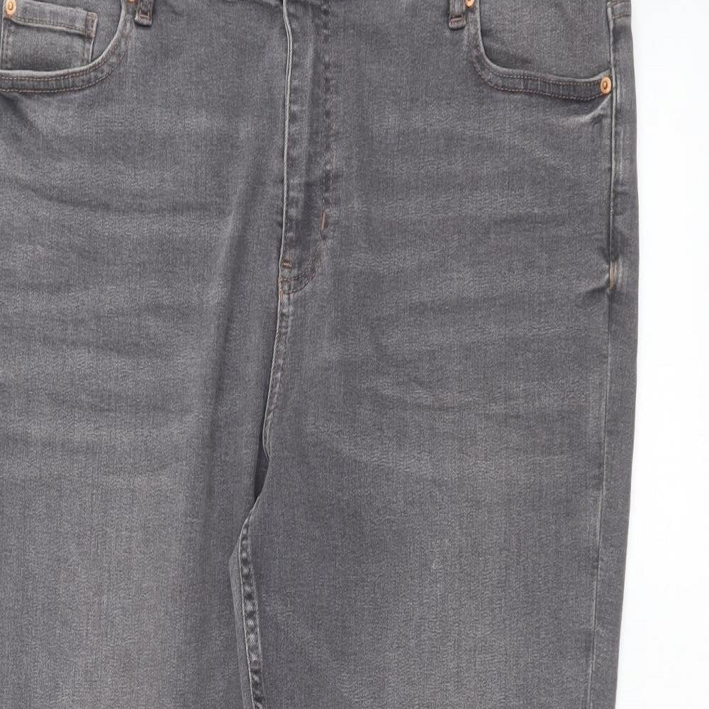 Marks and Spencer Womens Grey   Straight Jeans Size 18 L27 in