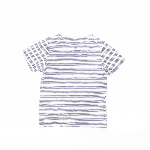 TU Boys White Striped  Basic T-Shirt Size 8 Years