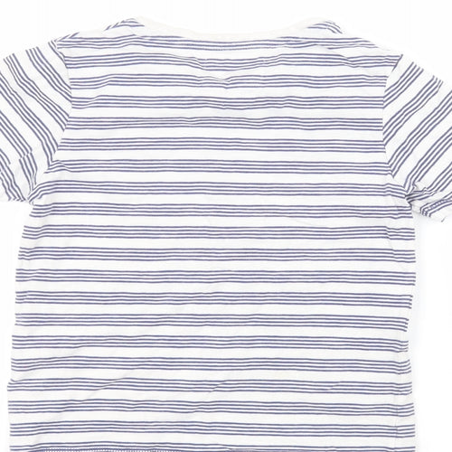 TU Boys White Striped  Basic T-Shirt Size 8 Years