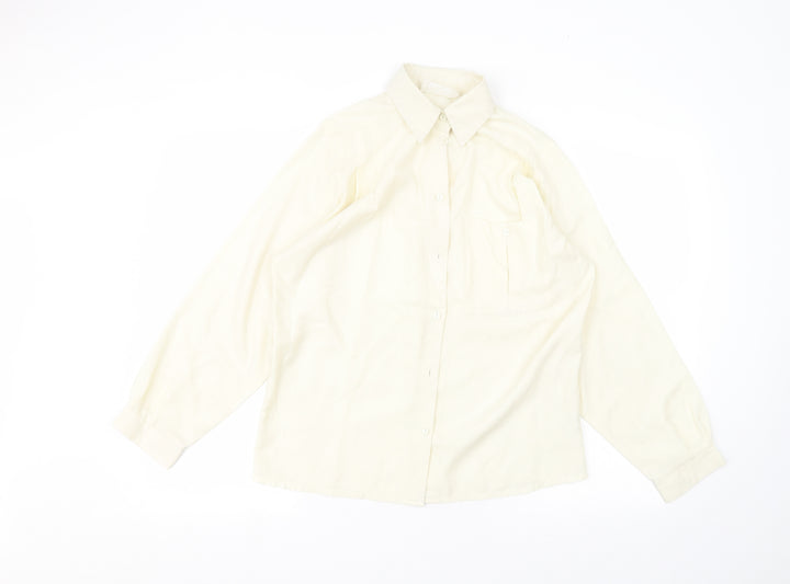 Hamells Womens White Basic Button-Up Size 10