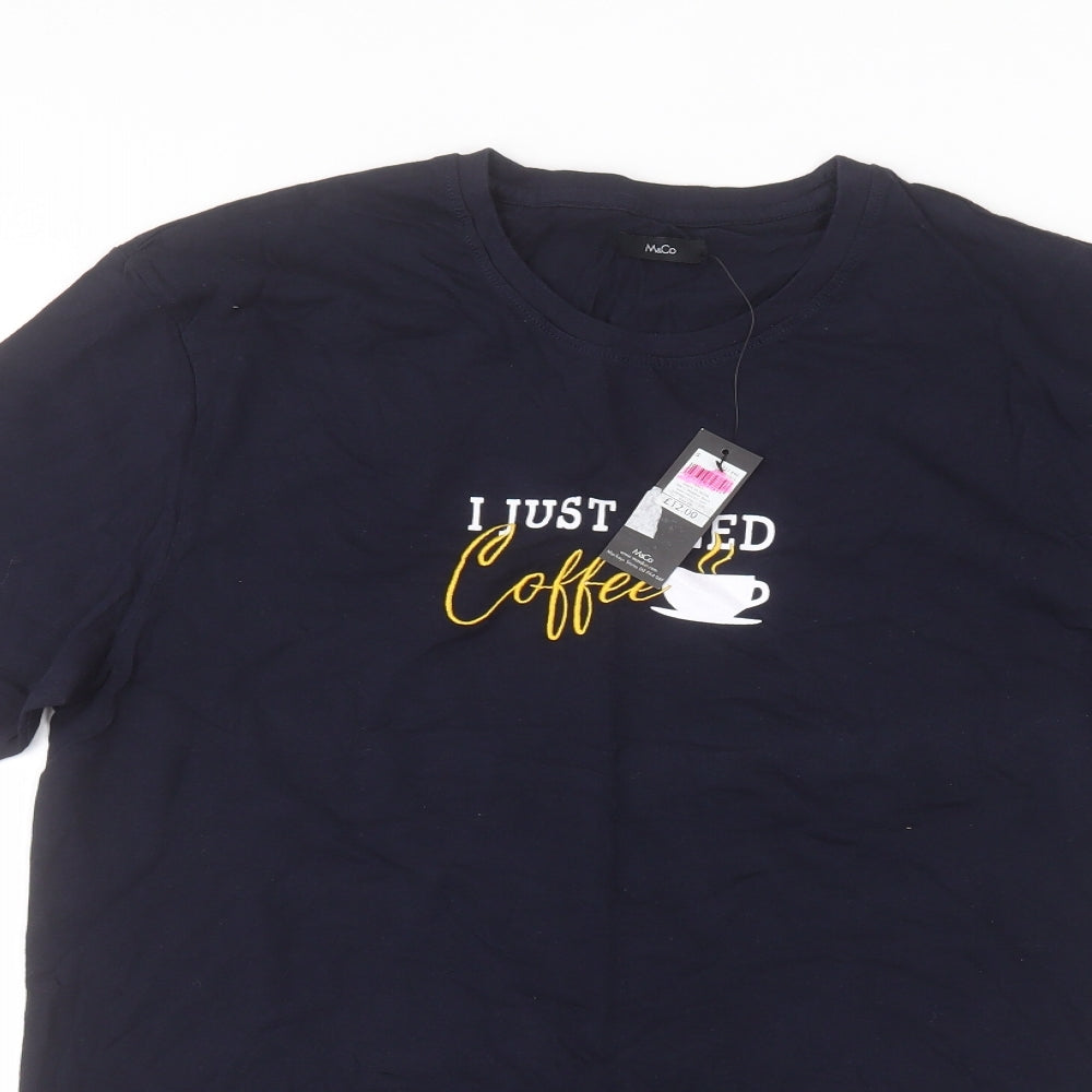 M&Co Mens Blue    T-Shirt Size S