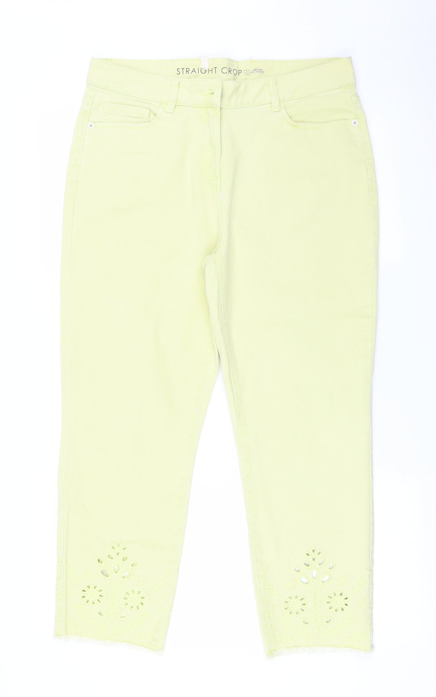 NEXT Womens Yellow   Straight Jeans Size 14 L25 in