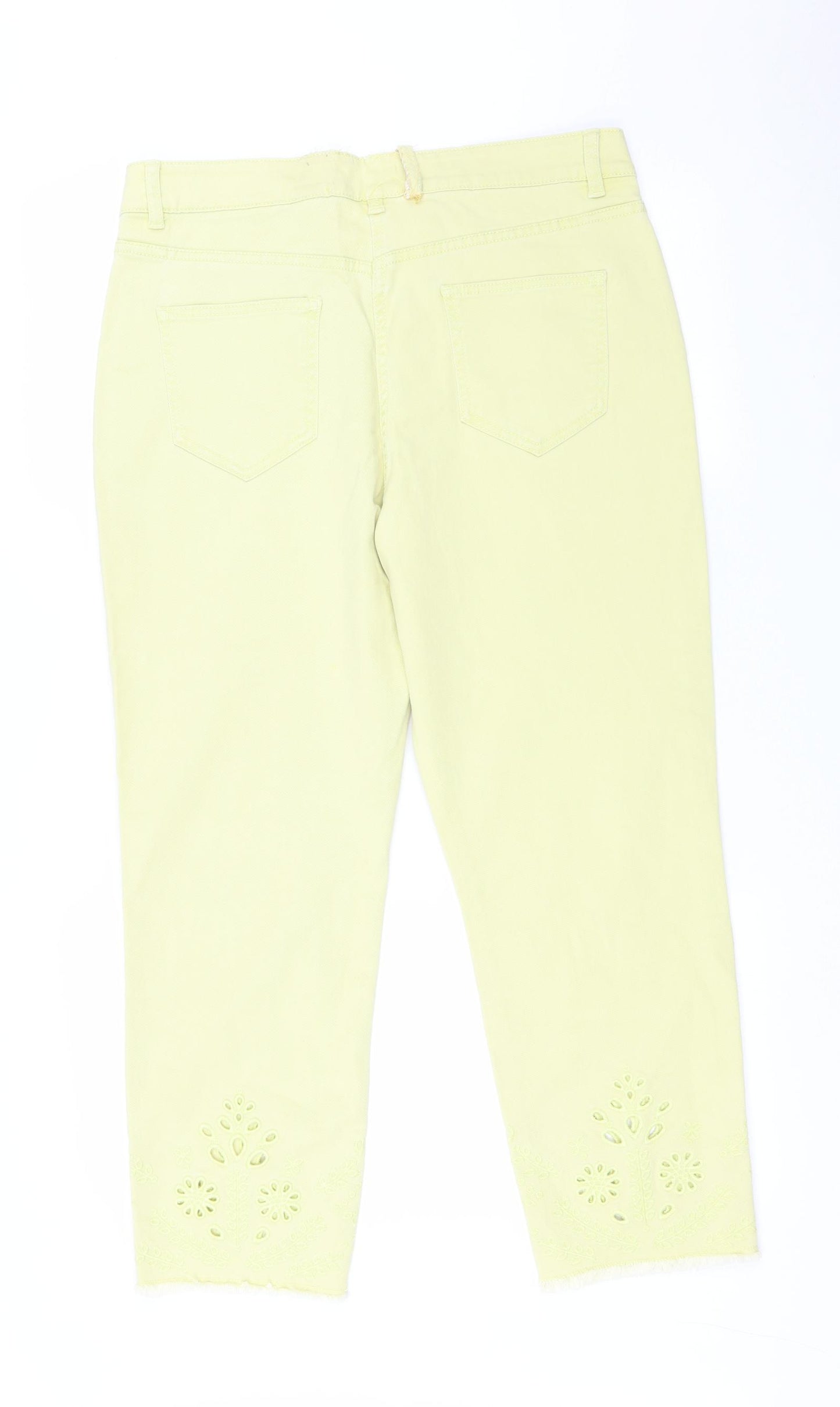 NEXT Womens Yellow   Straight Jeans Size 14 L25 in