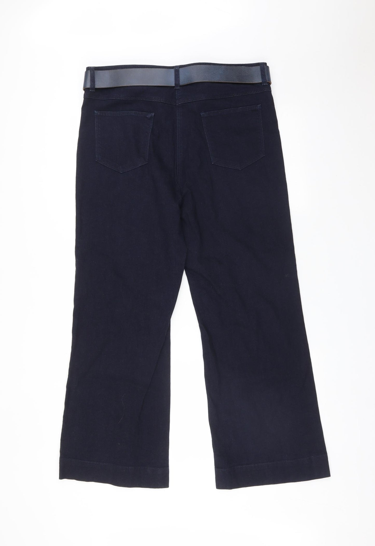 M&S Womens Blue   Wide-Leg Jeans Size 16 L28 in