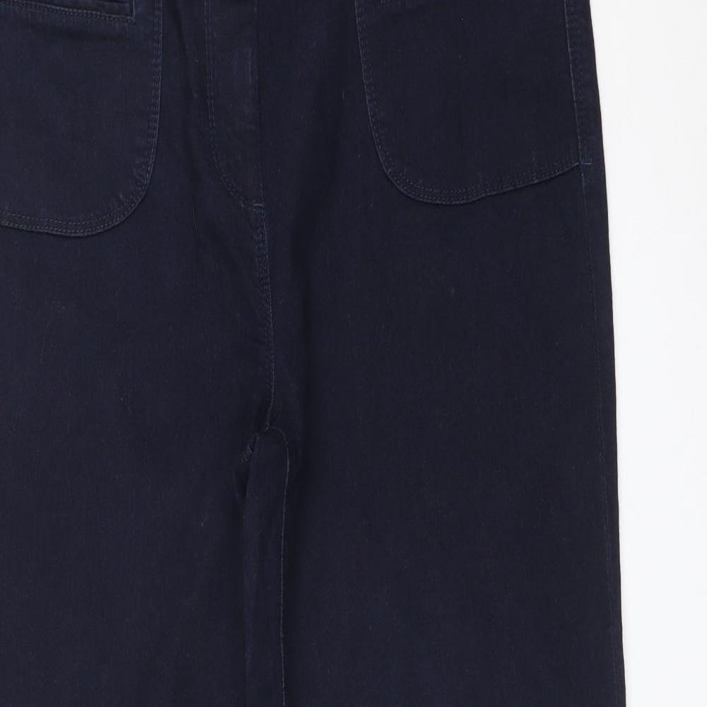 M&S Womens Blue   Wide-Leg Jeans Size 16 L28 in