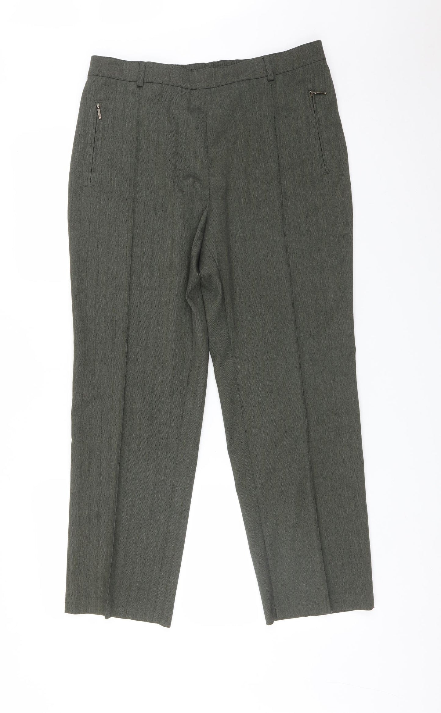 M&S Womens Green   Trousers  Size 14 L26 in