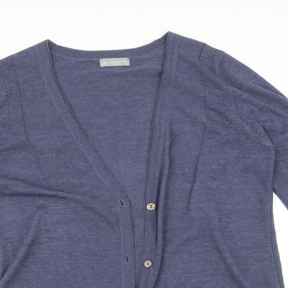 Per Una Womens Purple   Cardigan Jumper Size 14
