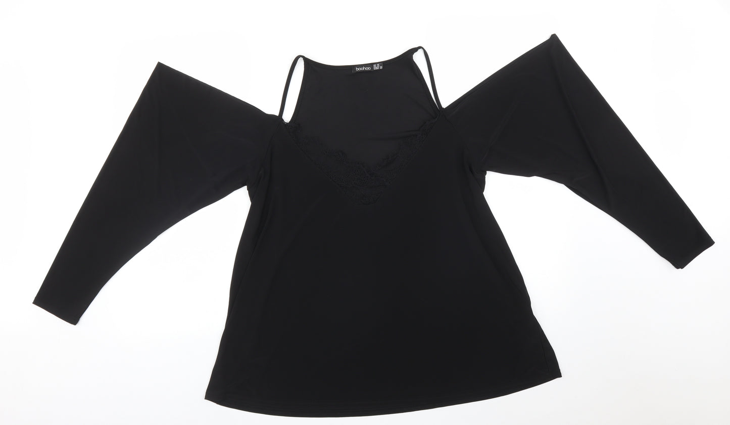 Boohoo Womens Black   Basic T-Shirt Size 16