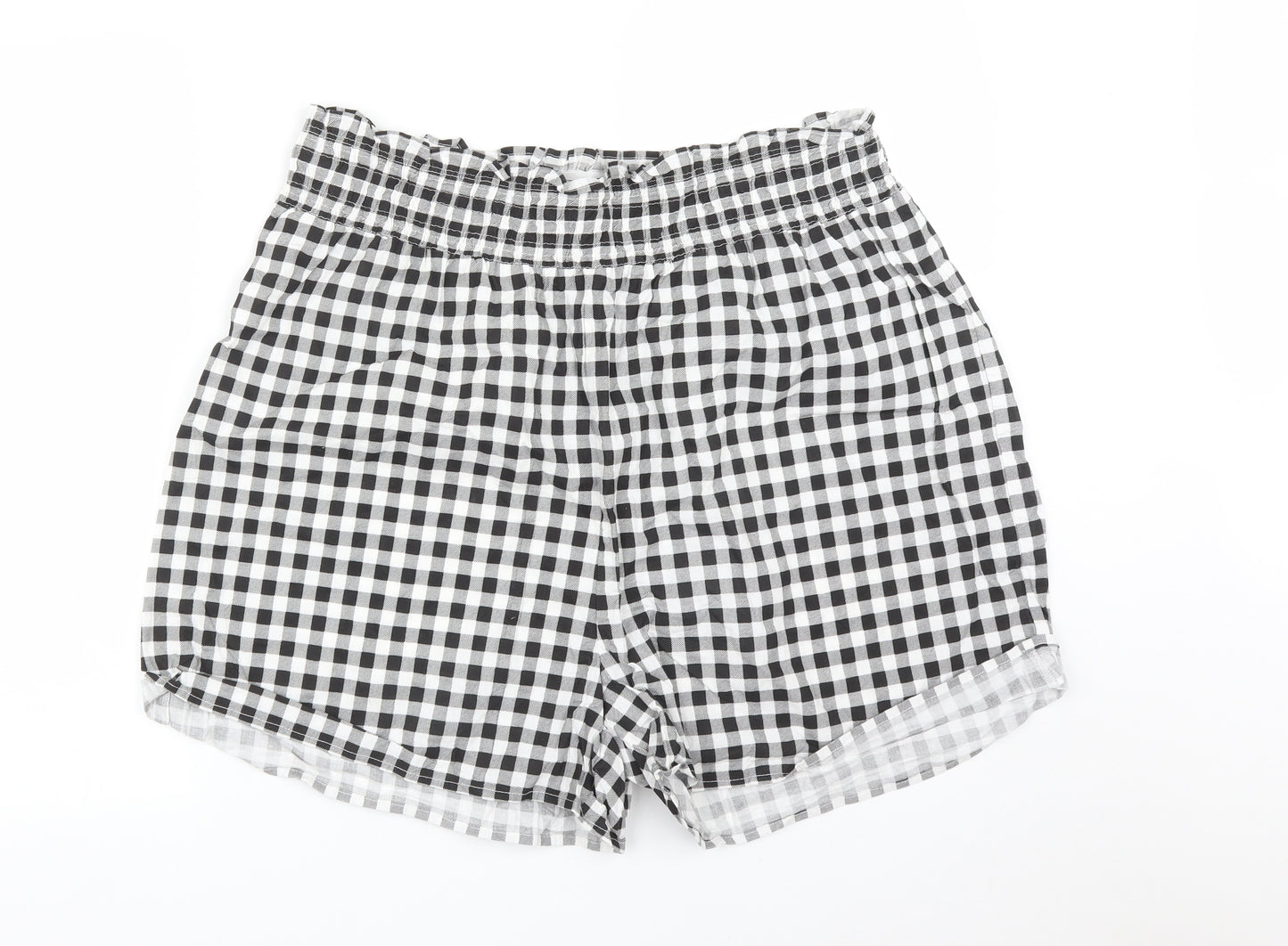 Boohoo Womens Multicoloured Check  Paperbag Shorts Size 18