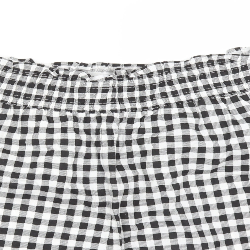 Boohoo Womens Multicoloured Check  Paperbag Shorts Size 18