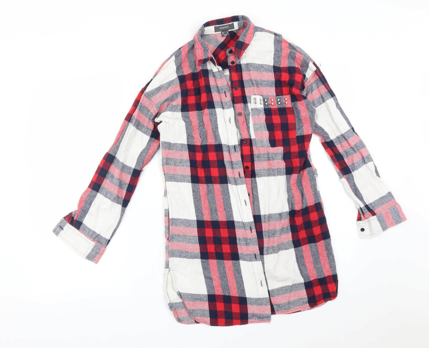 Primark Womens Multicoloured Check  Basic Button-Up Size 6