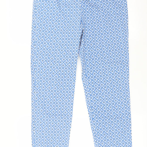 M&S Womens Blue Geometric  Trousers  Size 8 L26 in
