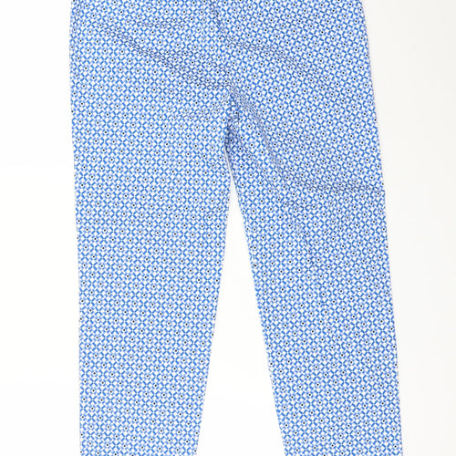 M&S Womens Blue Geometric  Trousers  Size 8 L26 in