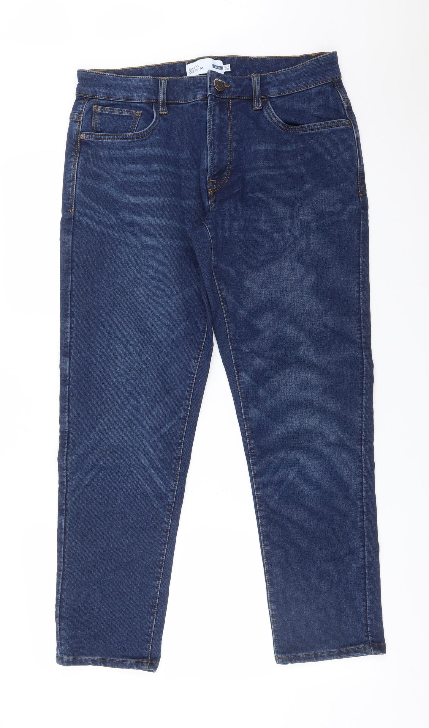 Easy Mens Blue   Straight Jeans Size 34 L30 in