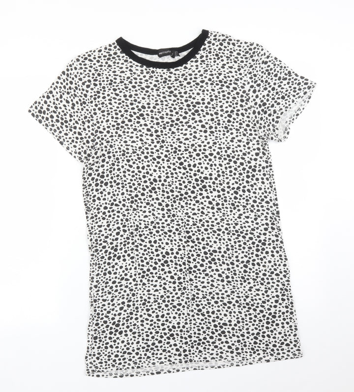 PRETTYLITTLETHING Womens Multicoloured Animal Print  Basic T-Shirt Size 8