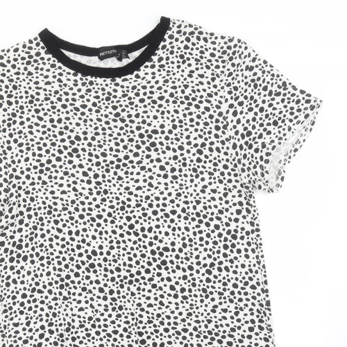 PRETTYLITTLETHING Womens Multicoloured Animal Print  Basic T-Shirt Size 8