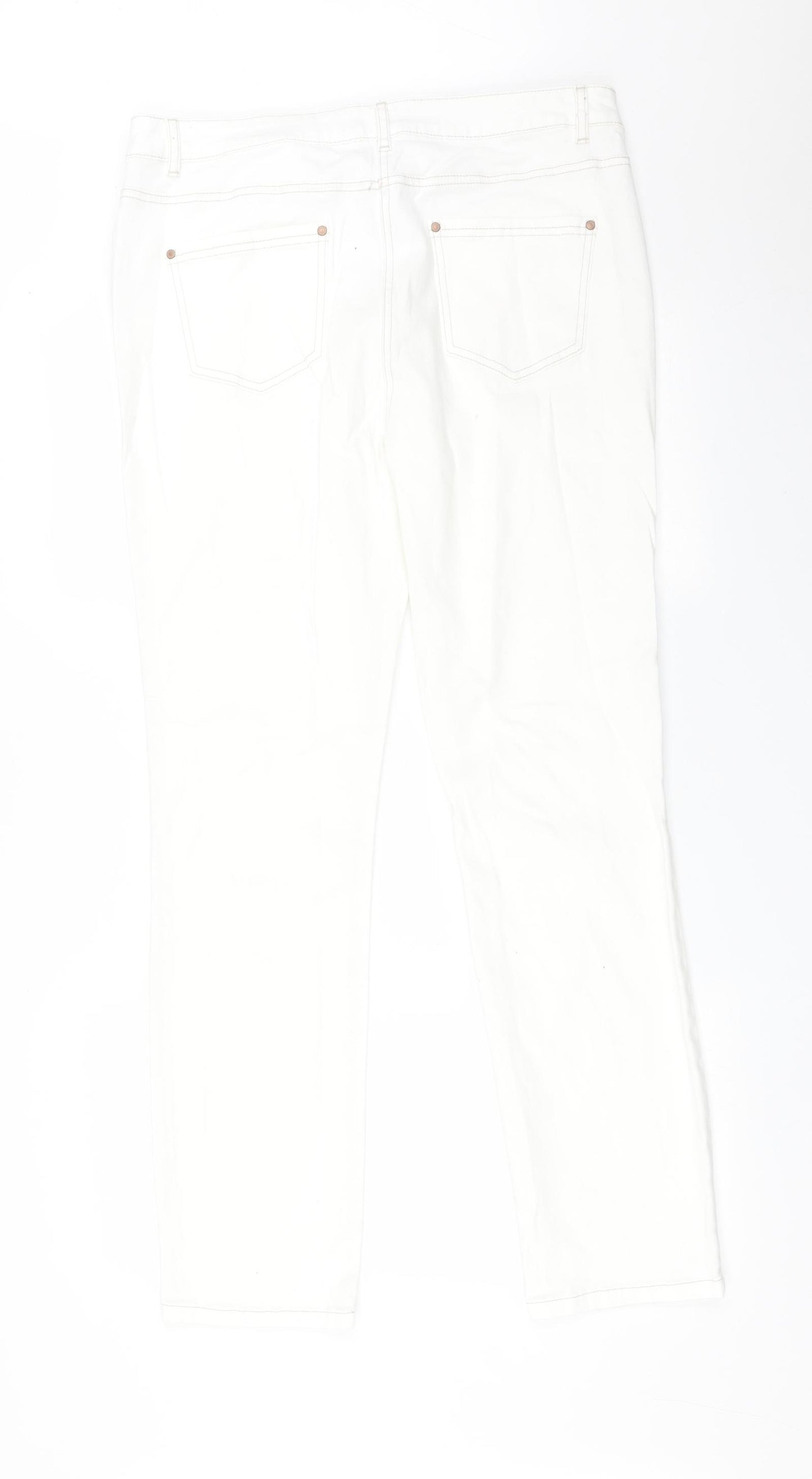 M&Co Womens White   Straight Jeans Size 14 L29 in