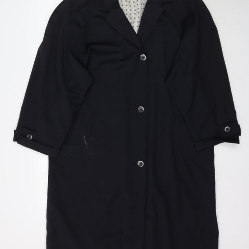 Strenesse Womens Black   Overcoat Jacket Size L
