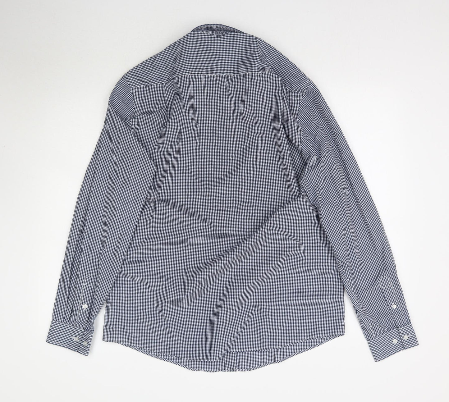 George Mens Blue Plaid   Button-Up Size 16