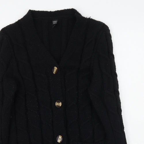 Emery Rose Womens Black  Knit Cardigan Jumper Size M