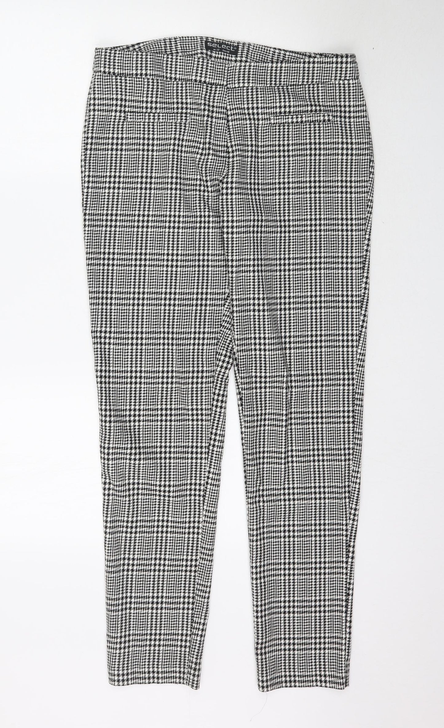 Select Womens Black Plaid  Trousers  Size 12 L30 in