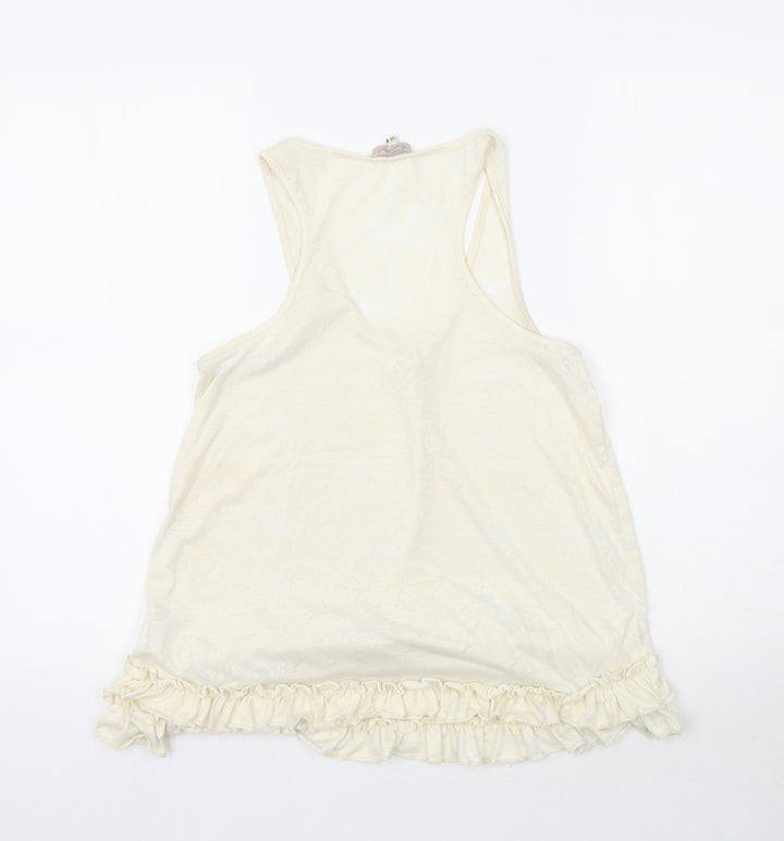 River Island Womens Ivory Floral  Basic Blouse Size 14