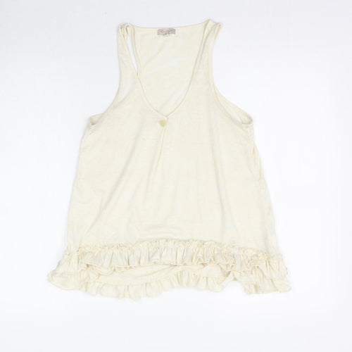 River Island Womens Ivory Floral  Basic Blouse Size 14