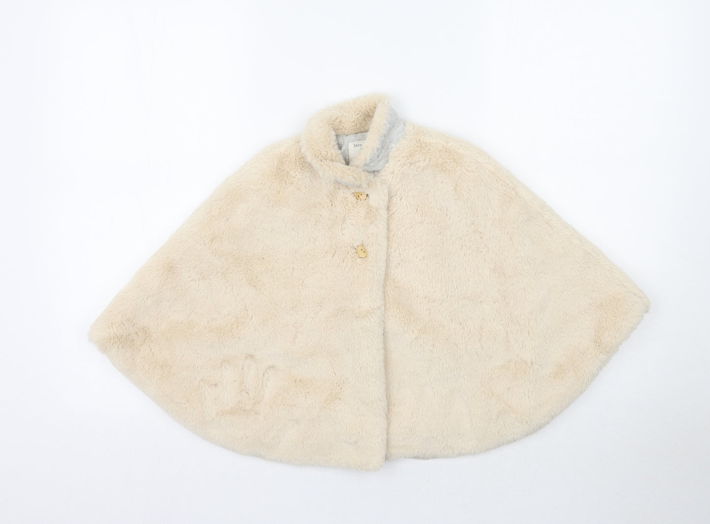 Zara Girls Ivory   Jacket Poncho Size 3-4 Years  - Fluffy