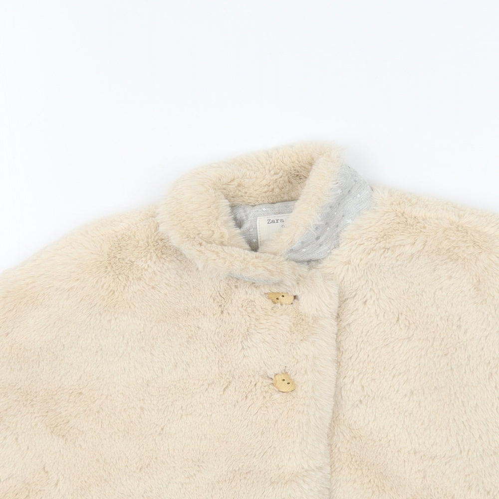 Zara Girls Ivory   Jacket Poncho Size 3-4 Years  - Fluffy