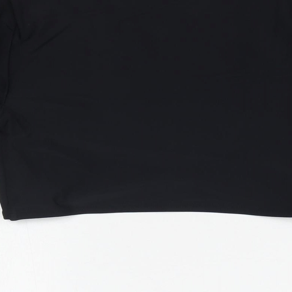 South Beach Womens Black   Cropped T-Shirt Size 8  - Tie detail top