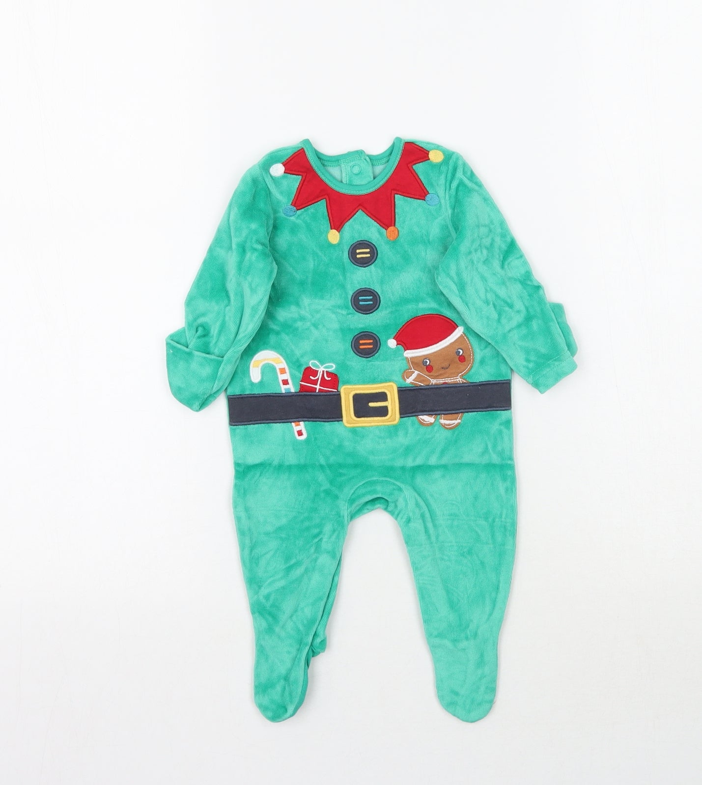 Nutmeg Baby Green   Babygrow One-Piece Size Newborn  - Christmas