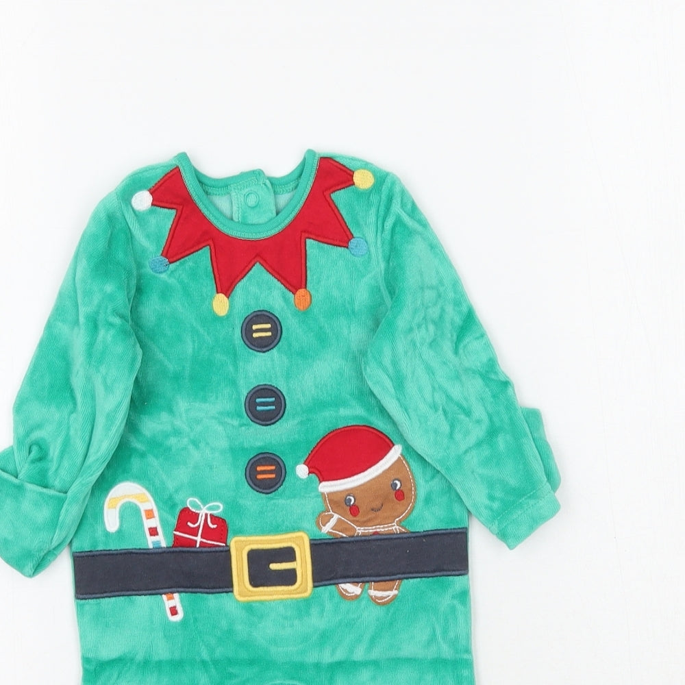 Nutmeg Baby Green   Babygrow One-Piece Size Newborn  - Christmas