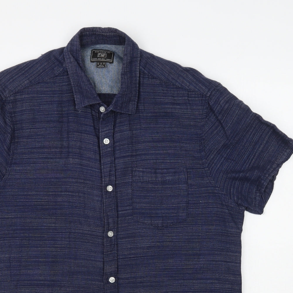 F&F Mens Blue    Button-Up Size M