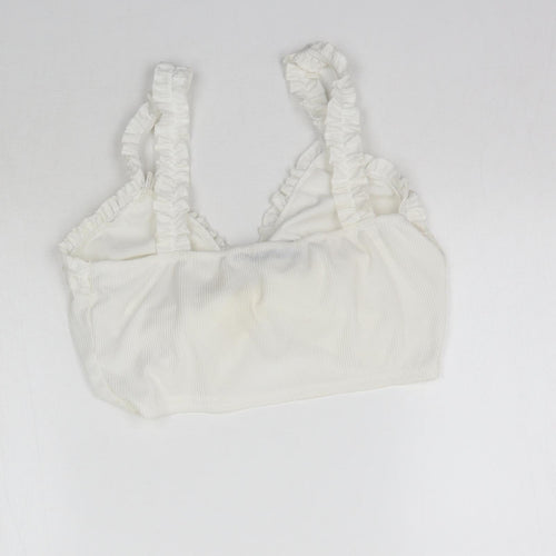 PRETTYLITTLETHING Womens White   Cropped Blouse Size 10