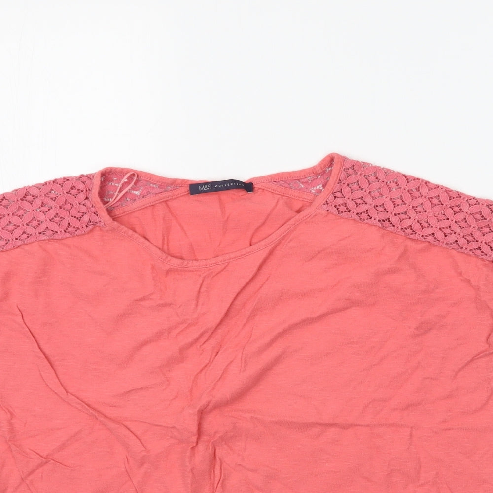 Marks and Spencer Womens Pink   Basic T-Shirt Size 12