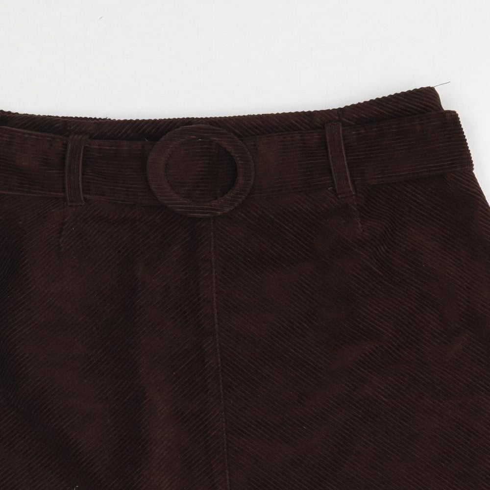 Denim Co. Womens Brown  Corduroy Mini Skirt Size 10