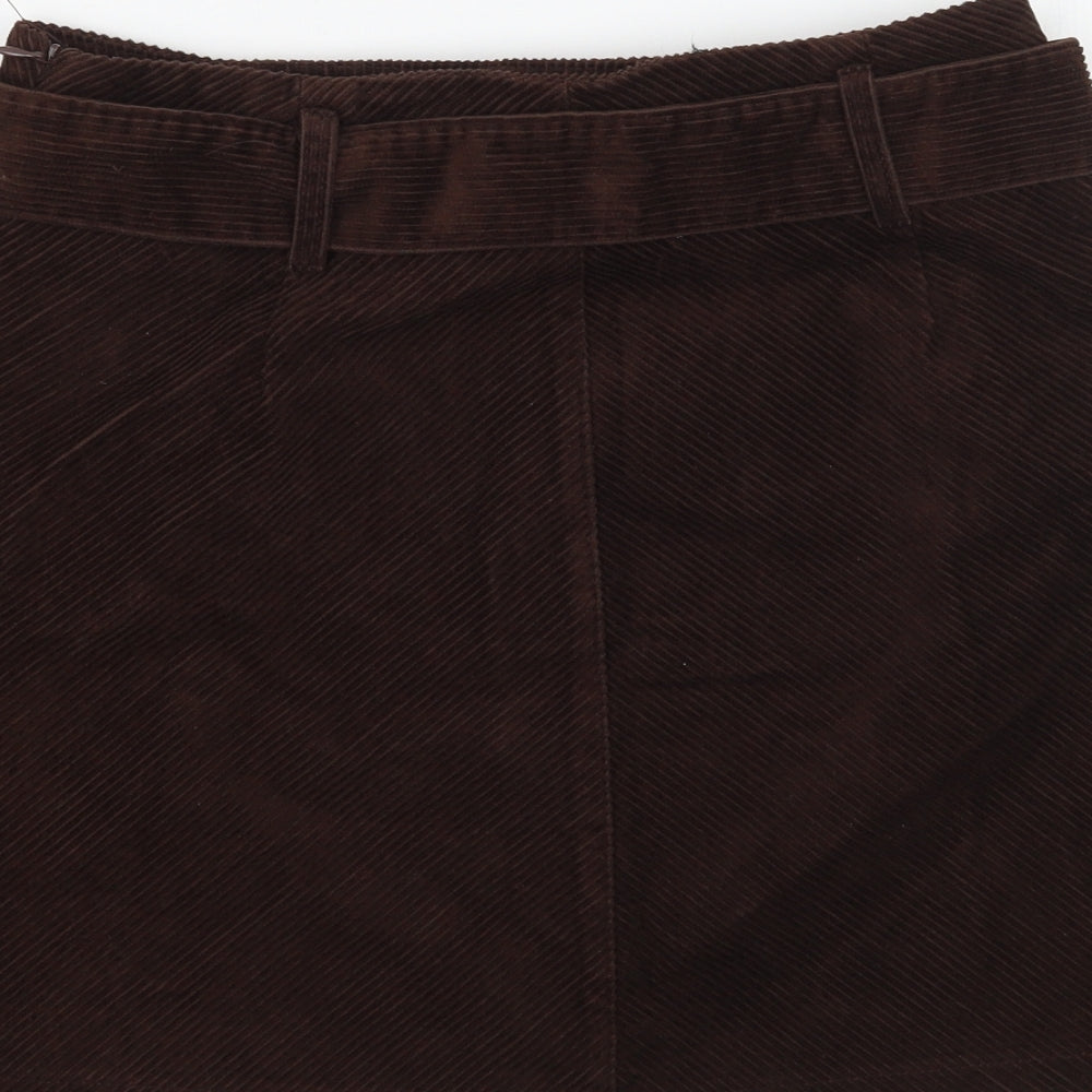 Denim Co. Womens Brown  Corduroy Mini Skirt Size 10