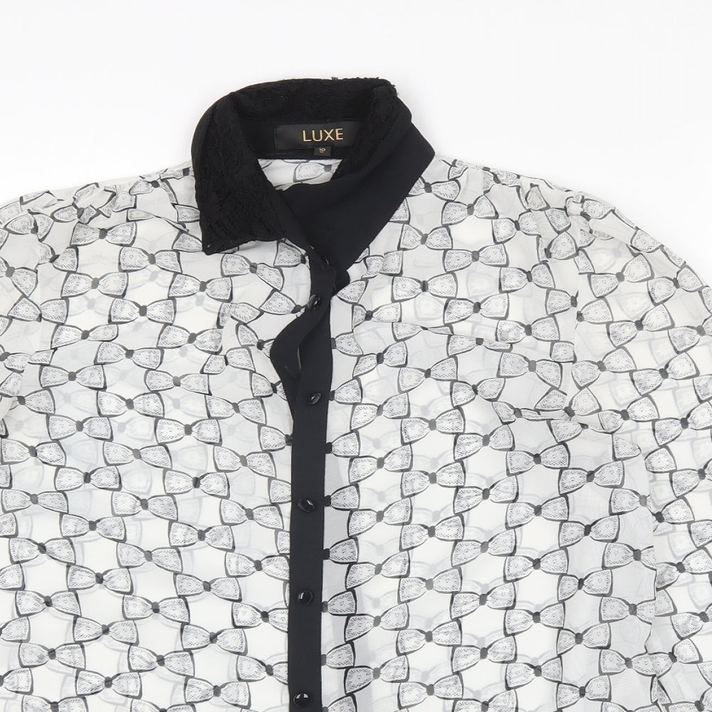 Dorothy Perkins Womens Multicoloured Geometric  Basic Blouse Size 10  - Button up