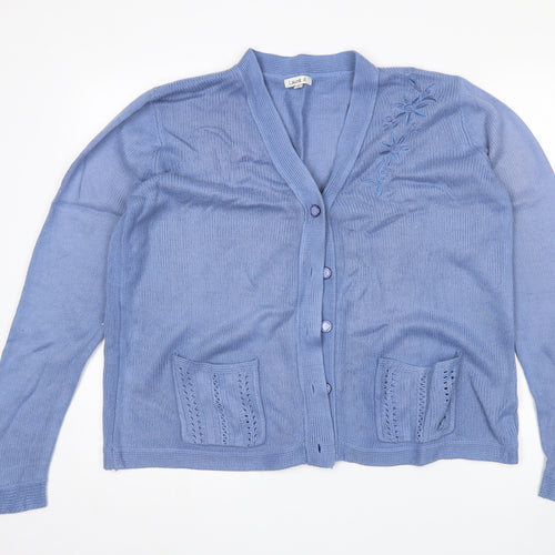 Laura D Womens Blue   Cardigan Jumper Size M