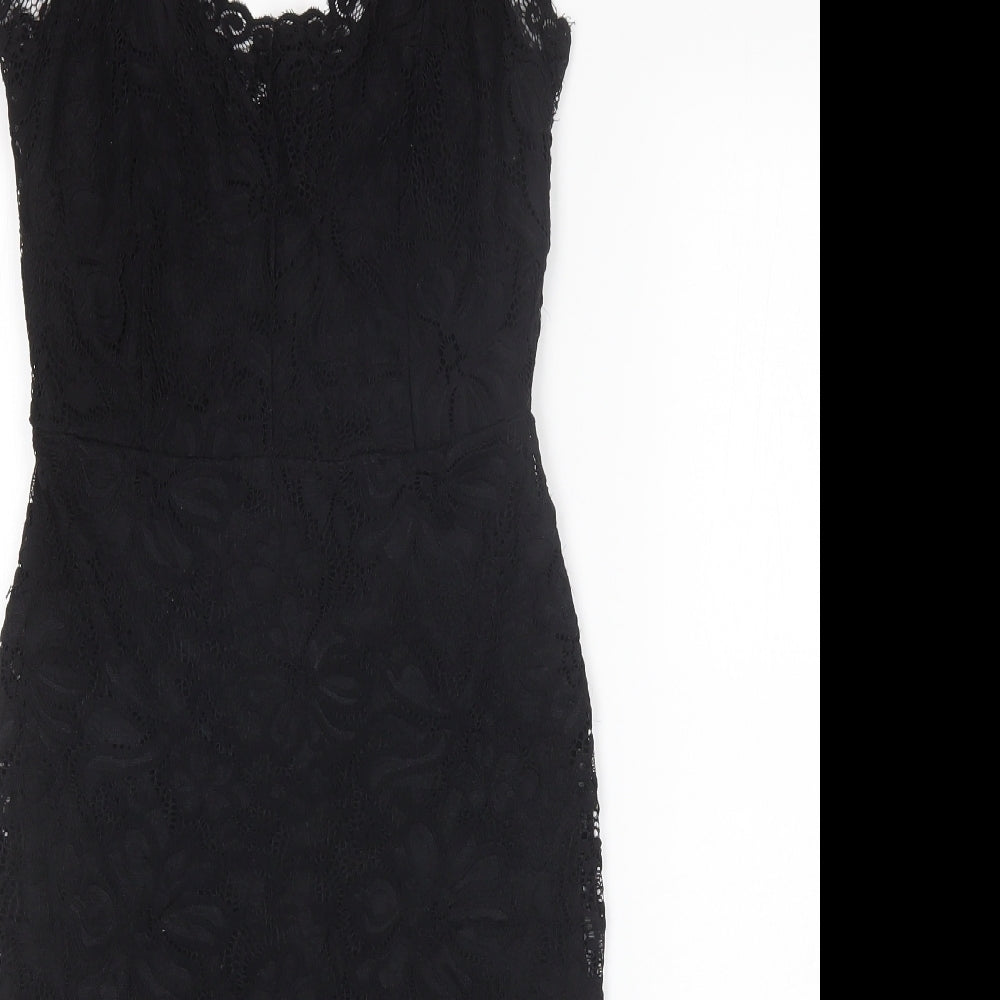 New Look Womens Black Floral  Mini  Size 10
