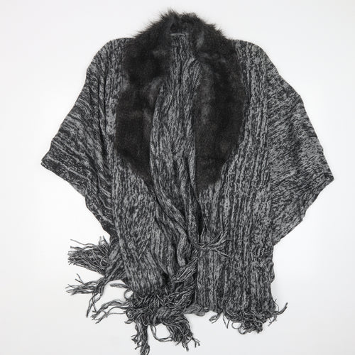 Preworn Womens Grey  Knit Cape Jumper One Size