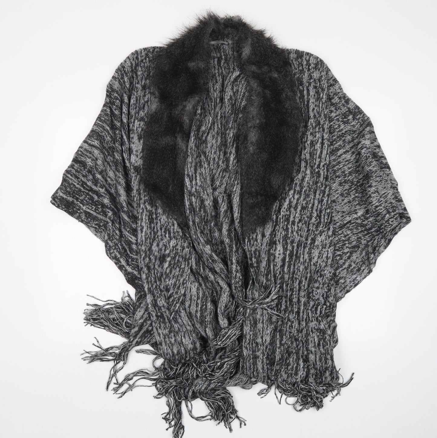 Preworn Womens Grey  Knit Cape Jumper One Size