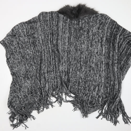 Preworn Womens Grey  Knit Cape Jumper One Size